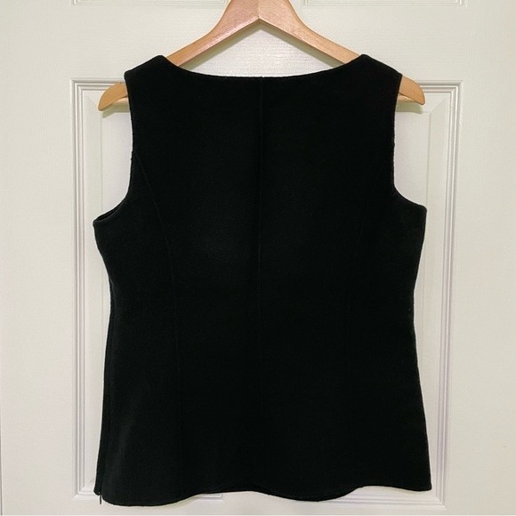 Talbots Sleeveless Wool Blend Top Women's Large Black Soft Princess Seams Zipper - Picture 3 of 10